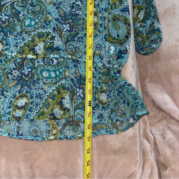 Apt. 9 Teal and Olive Patterned Skirt Sz Medium - Picture 7 of 7